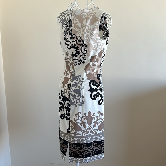 Dressbarn Size 4 “Timeless Dress” — Black & White Midi, Elegant Classic - Picture 3 of 9
